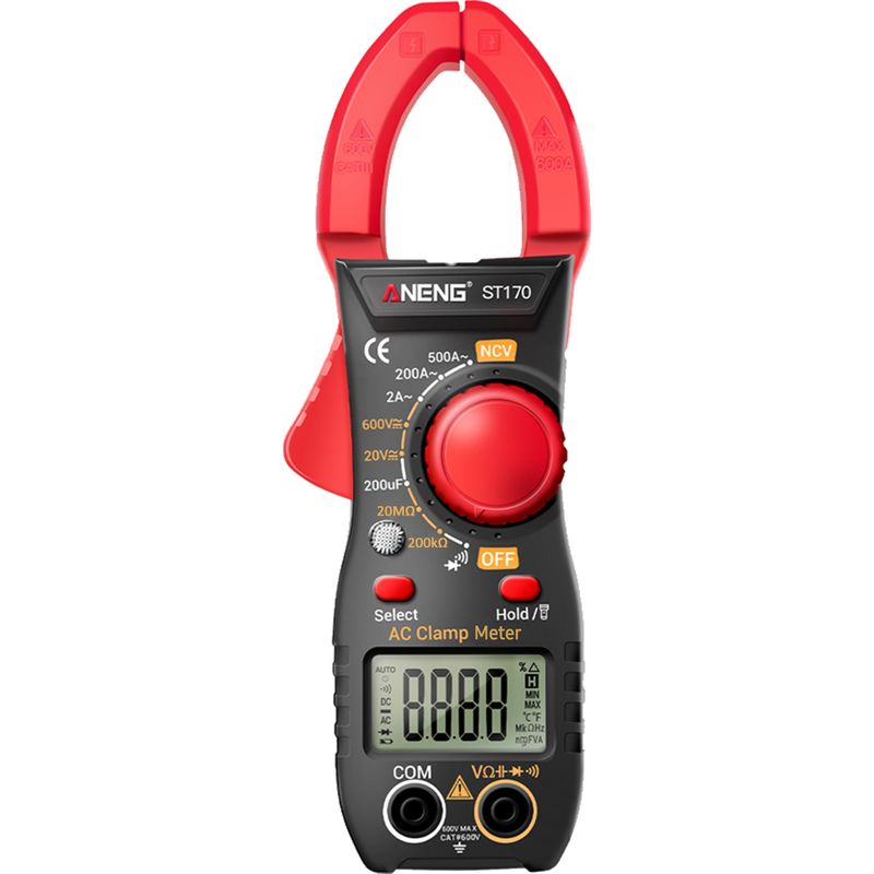 St170 – Automatisches/manuelles Zangenmessgerät Mit 1999 Zählern Und Taschenlampe – Schwarz/rot – Batterien Nicht Im Lieferumfang Enthalten
