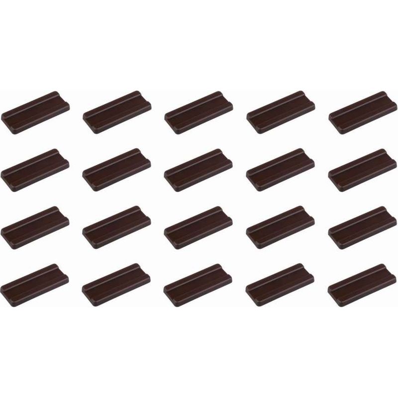 Packung Mit 20 Rechteckigen Universal-nagelgleitern (38 X 16 X 3 Mm) – Möbelgleiter – Brauner Kunststoff Für Hartböden