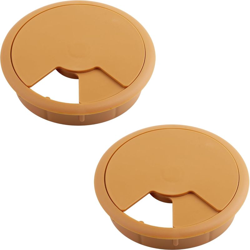 2x Kabelmanagementsystem Für Schreibtisch/tisch, 80 Mm Durchmesser, Versenkt, Kabelstecker Für Computer/bildschirm, Möbelzubehör, Buche
