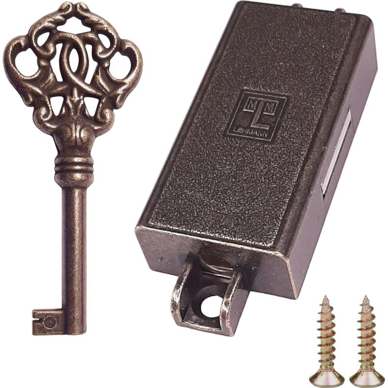 Espagnolette-schloss In Bronzebraun – Antiker Ersatzschlüssel Für Antike Möbel – Gebürstete Oberfläche – 64 Mm Achsabstand – Für Schränke Und Sideboards