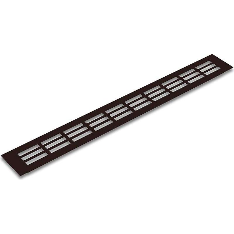 Rechteckiges Lüftungsgitter 400 X 60 Mm – Eloxiertes Bronzemetall – Mit Vorgebohrten Befestigungslöchern – Lüftungsfläche 72 Cm²