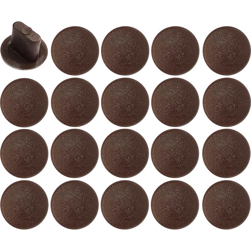 20 Längliche Kunststoff-befestigungslochabdeckungen 8 Mm, Möbelschutz, Dunkelbraun