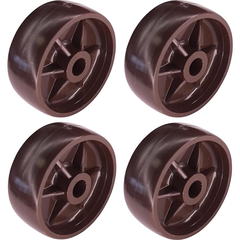 4x Dunkelbraune, Starre Kunststoffrollen 38 Mm Universalrollen Für Möbelschiebetüren, Schubladen, Betten Und Schränke