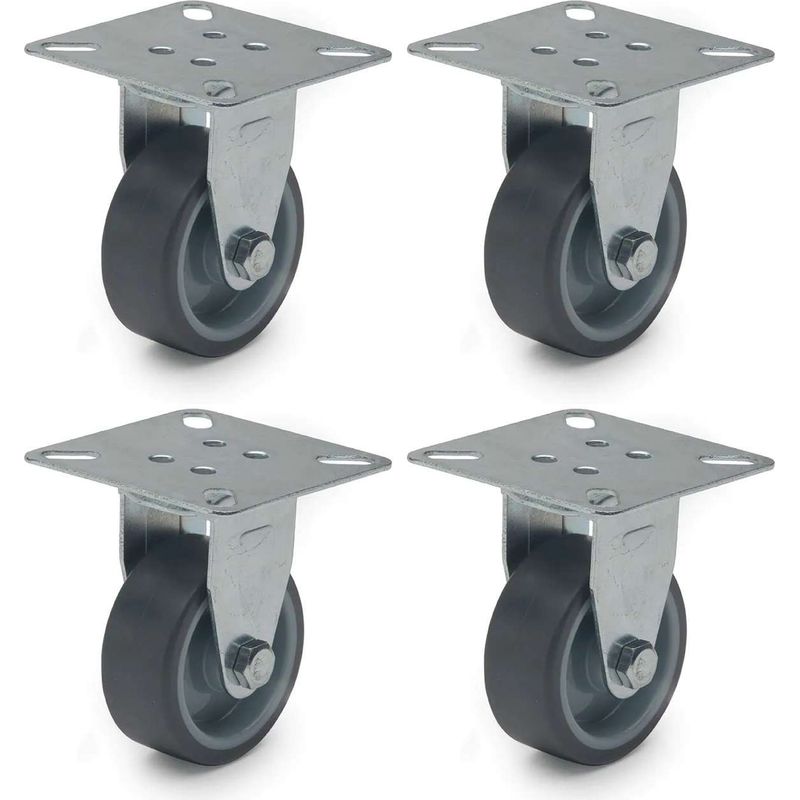 4er-set Feststehende Rollen Ohne Bremsen, 50 Mm – Tragkraft 30 Kg – Weiches, Kratzfestes Gummi – Für Möbel, Servierwagen Und Couchtische