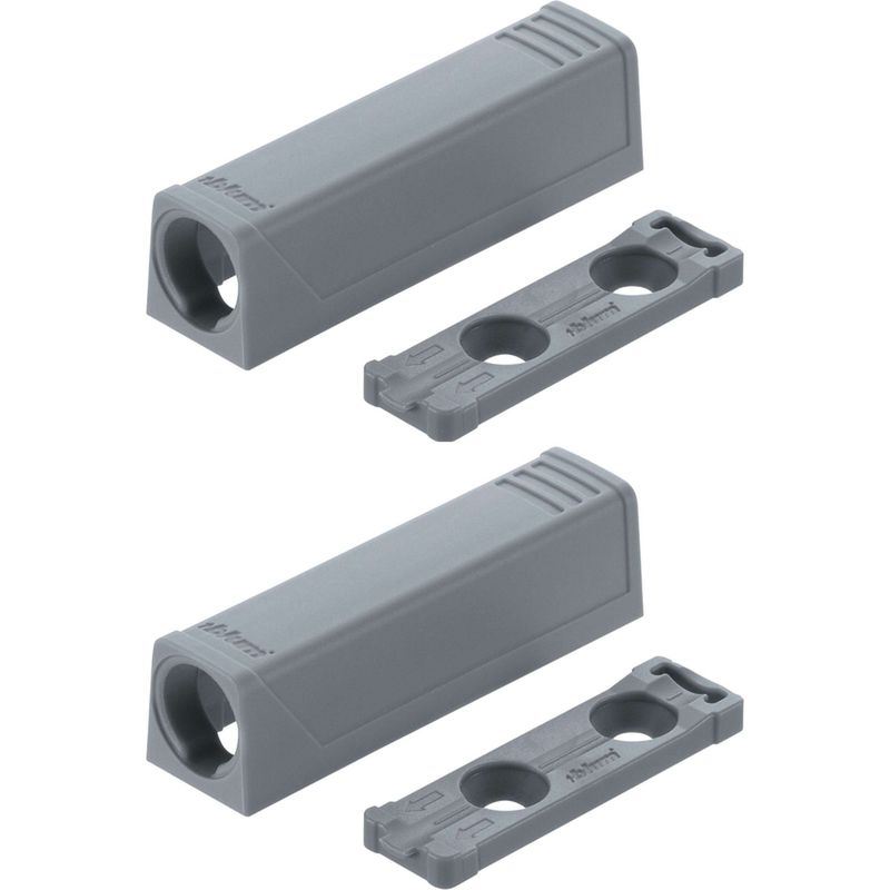 2x Blum 956.1201 53x14mm Schraubadapter Für Rechtshänder Mit Push-to-open-türverschluss, Grau