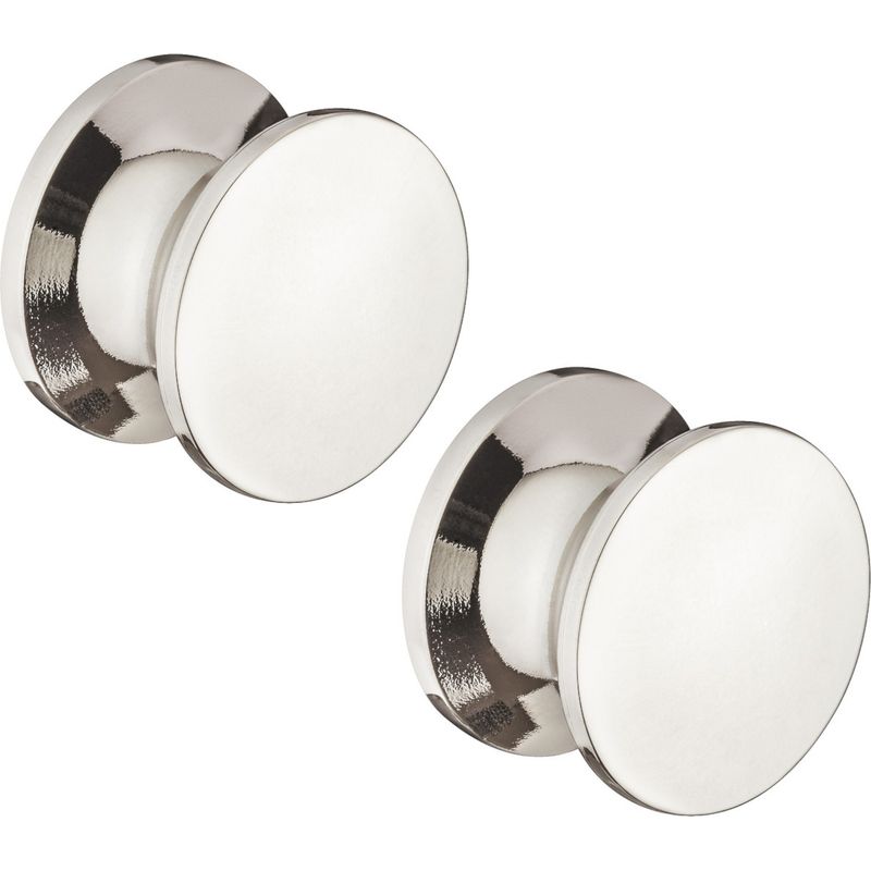 Set Mit 2 Möbelgriffknöpfen Aus Kunststoff – Chrom-finish – 23 Mm Durchmesser – M5-gewinde Für Einfache Montage