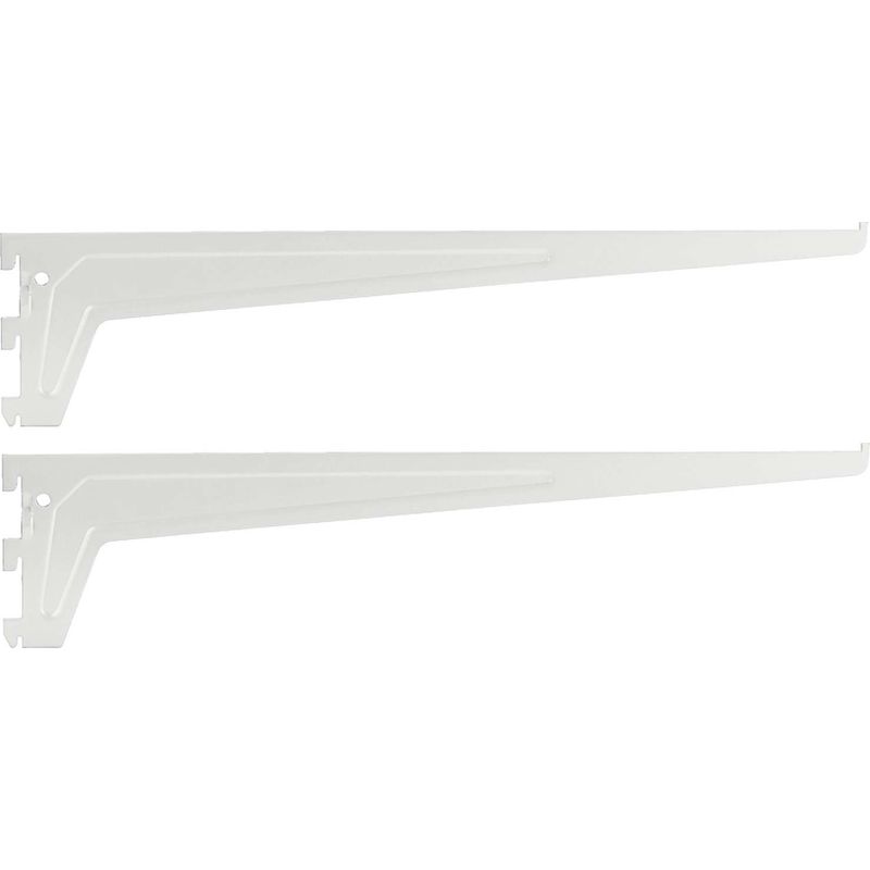 Starre Aluminiumhalterung, Grau, 2 Stück – Länge 250 Mm – Stärke 2,5 Mm – Für Regalböden Und Säulen Mit Perforationen