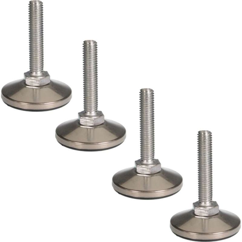 Set Mit 4 Verstellbaren Nivellierfüßen Aus Edelstahl – M10 X 100 Mm Schrauben – Maximale Belastung 550 Kg – Für Möbel Und Stabile Konstruktionen