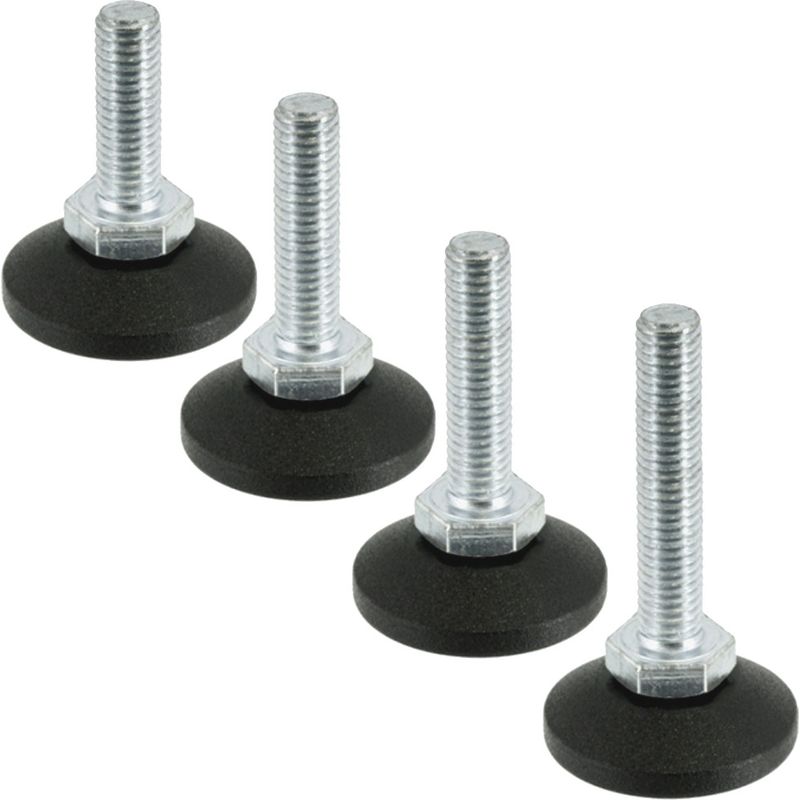 4 Nivellierfüße Mit M8 X 60 Mm Schraubgewinde – Maximale Traglast 400 Kg – Verzinkter Stahl Und Kunststoff – Für Verstellbare Möbel Und Konstruktionen