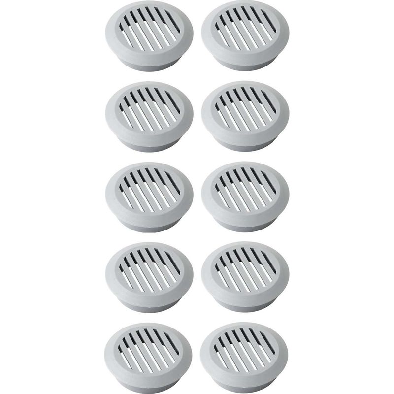 10er-pack Runde Kunststoff-lüftungsgitter, 49 Mm – Einbau – Effiziente Belüftung Für Decken Und Wände – Grau