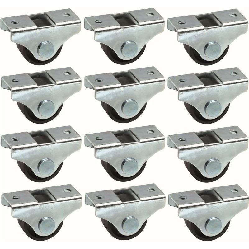 Set Mit 12 Universalrollen (25 Mm) – Tragkraft: 25 Kg – Kunststoff Und Metall – Für Möbel, Kisten Und Schwere Gegenstände