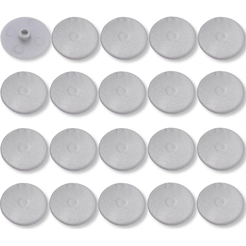 20 Graue Kunststoff-schraubenabdeckungen, D = 4 Mm, D = 17 Mm, L = 3 Mm, Flachkopf, Innensechskant, 15-mm-innensechskant, Innensechskantschlüssel, Sw4-innensechskant, Möbelkappe, Stopfen, Loch