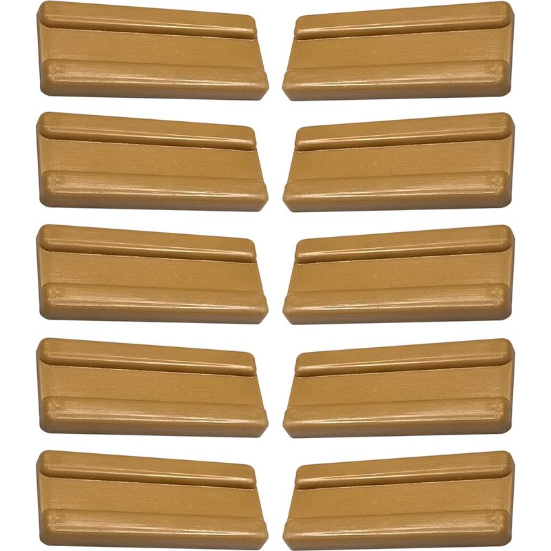 10 Mini-gleiterkeile Aus Kunststoff (39 X 16 Mm) Zum Anschrauben, Zum Schutz Von Wand-, Boden- Und Möbelbeinen Sowie Von Tischen Und Stühlen Auf Parkettböden, Hellbraun