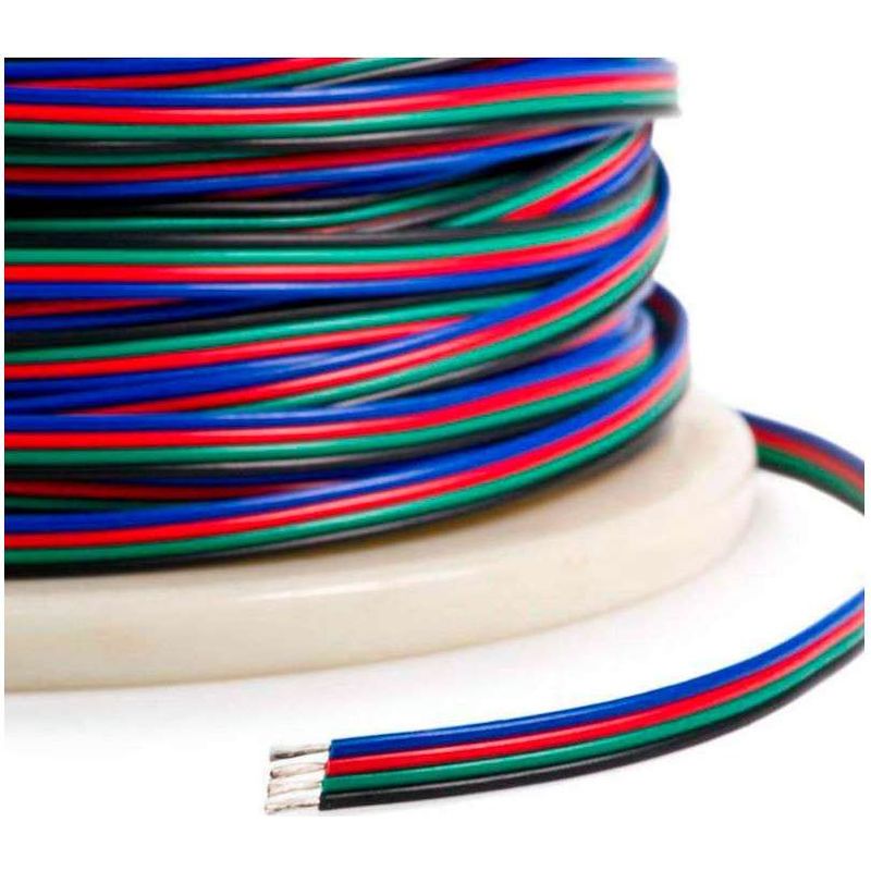 1 Meter Langes Rgb-led-kabel, 4-adriges Flaches Flexibles Netzteil, Led-streifen Für Zuhause, Möbel Und Küche.