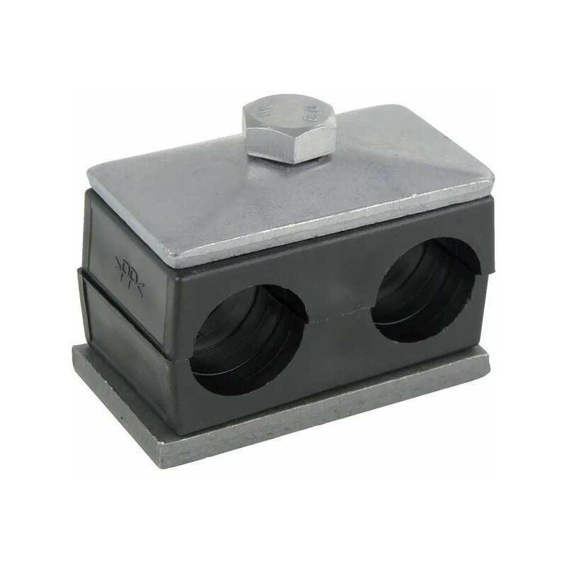 Doppelschlauchschelle 18x18 Mm, Geripptes Polyethylen Mit Abgerundeten Kanten, Stützverbinder, Anschluss Für Hydraulikrohre, Schläuche Und Kabel.