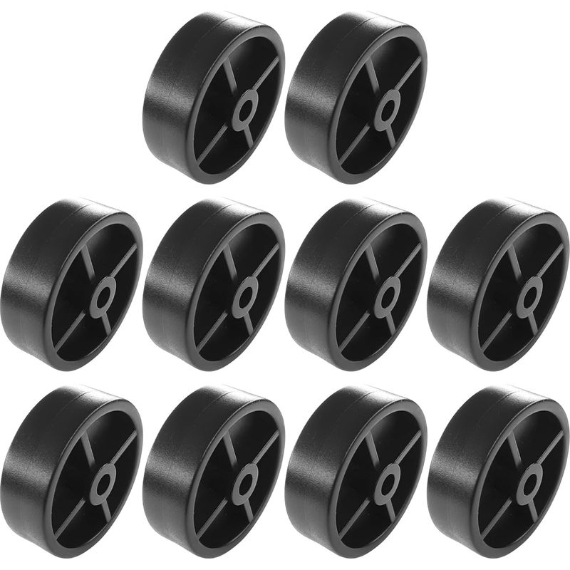 10x 45mm Schwarze, Starre Kunststoffrollen Für Universelle Verwendung, Rollen Für Möbel, Schiebetüren, Schubladen, Betten, Schränke
