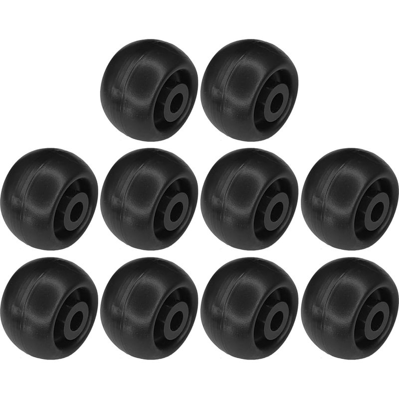 10x 40mm Schwarze, Starre Kunststoffrollen Für Universelle Verwendung, Rollen Für Möbel, Schiebetüren, Schubladen, Betten, Schränke