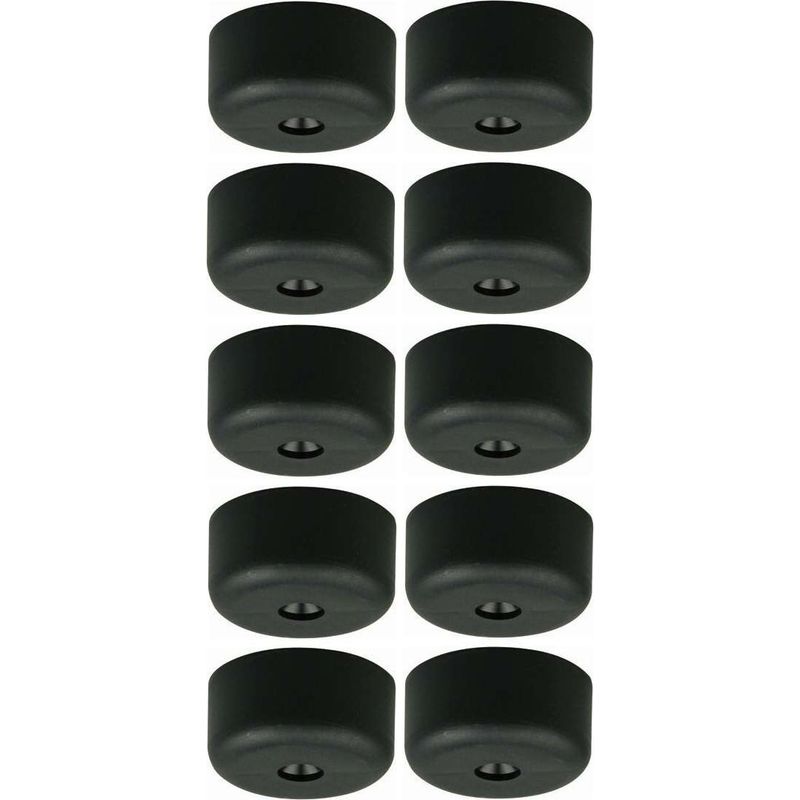 Set Mit 10 Schwarzen Kunststoff-möbelfüßen Zum Einschrauben – Durchmesser 40 Mm, Höhe 19 Mm – Bodenschutz Für Möbel Und Stühle