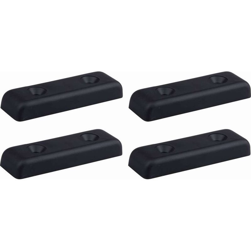 Rechteckige, Einschraubbare Gleiter 100 X 30 X 15 Mm – Schwarzer Kunststoff – 4er-pack – Kratzfester Bodenschutz Für Parkett- Und Holzböden