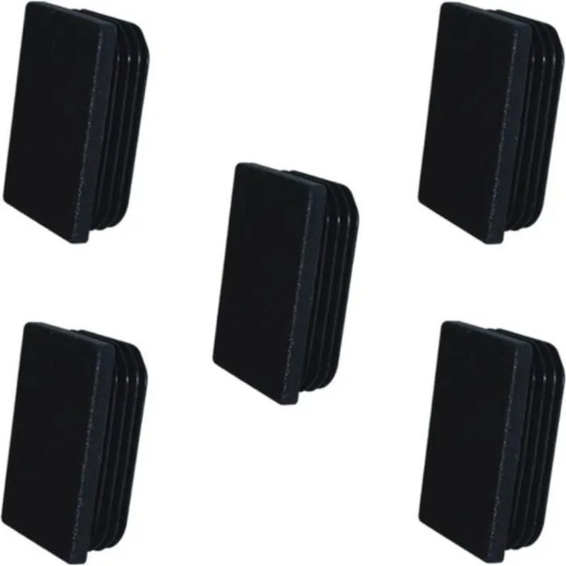 Set Mit 5 Schwarzen Kunststoff-endkappen Für Rechteckige Rohre (35 X 20 Mm) – Rohrschutz Für Stühle Und Möbel