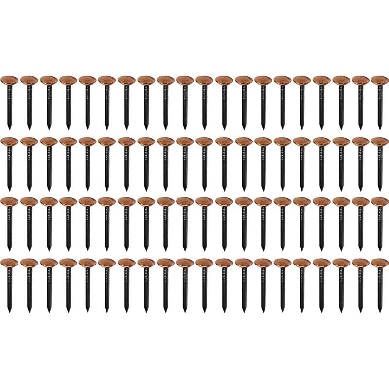 100 Stahlnägel Mit Kupferköpfen Zur Befestigung Von Dekorationsmöbeln, Bilderrahmen, Fotografien Und Für Wandrenovierungen, 2 X 25 Mm