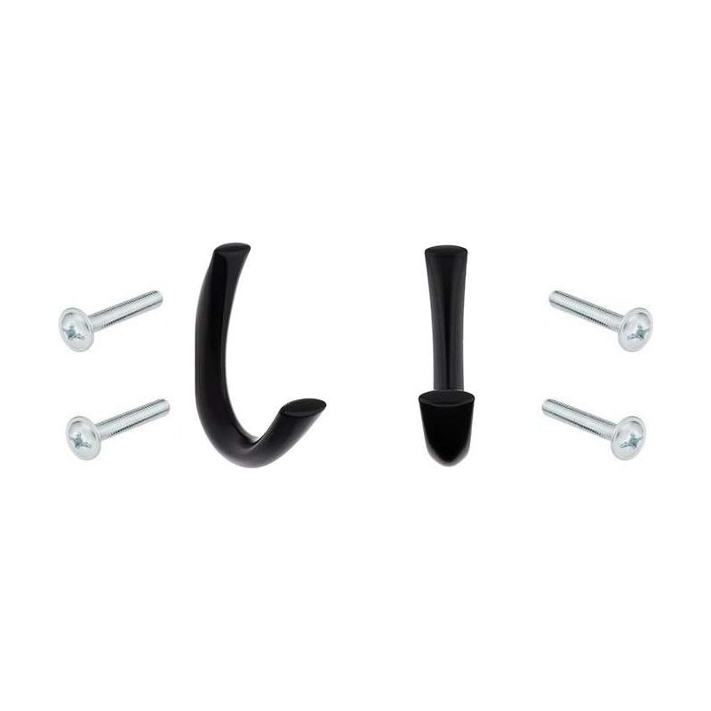 Einfache Metallhaken, Poliert Schwarz, 65 Mm Hoch, Inklusive Schrauben. Geeignet Für Küche/bad, Als Handtuch-/mantel-/hemden-/geschirrtuchhalter, Wandhaken.