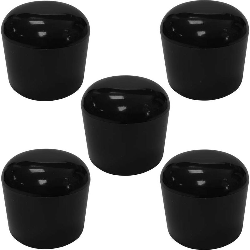5x 55 Mm Runde Rohrendkappen, Schwarze Kunststoff-stuhlabdeckung, Verschlusskappe - Schwarz