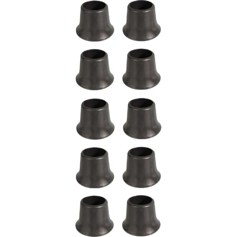 10x Runde Außenkappe, Schwarz Pvc-beschichtet, Verstärkter Boden, Verbreiterter Boden, Stuhlbein, Tischbein, Möbelgleiter, Sitzschutz, Rohr, 20 Mm