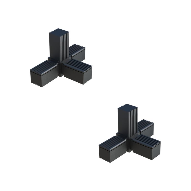 20x20 Mm Vierkantrohrverbinder – 4-wege-x-förmig – Schwarzer Kunststoff – Zubehör Für Icta-elektroinstallationsrohre – Maximale Betriebstemperatur