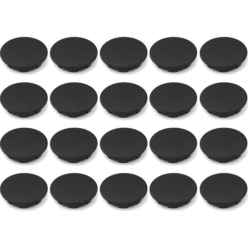 20 Schwarze Kunststoff-abdeckstopfen (22,2 Mm) Für Möbel, Wände Und Trennwände