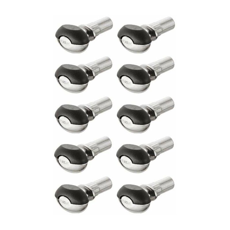 Set Mit 10 Verzinkten Regalträgern Aus Aluminiumlegierung – Schwarze Kunststoffbeschichtung – Für Holz- Oder Glasregale – Unauffällige Befestigung An Möbeln Und Schränken