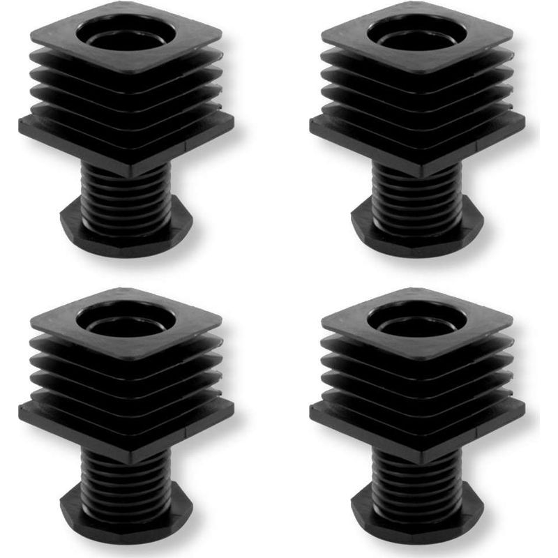 Set Mit 4 Quadratischen, Eingelassenen Füßen (40 X 40 Mm) – Verstellbar Für Präzise Möbelbeineinstellung – Strapazierfähiger Polyamid-6-kunststoff