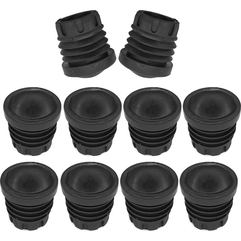 Set Mit 10 Verstärkten, Rutschfesten, Schwarzen, Vulkanisierten Gummi-rundschlauchkappen – 37 Mm Außendurchmesser – 75 Kg Tragkraft Pro Kappe – Möbelschutz