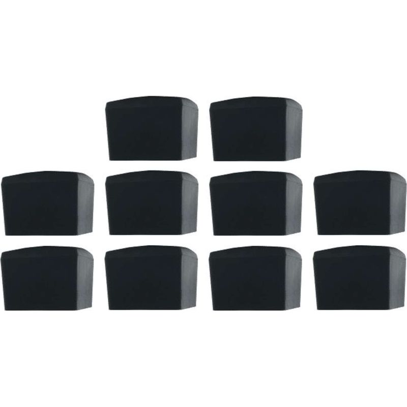 Packung Mit 10 Thermoplastischen Gummi-vierkantrohrkappen – 30 X 30 Mm, Schwarz – Schutz Für Möbel- Und Stuhlbeine