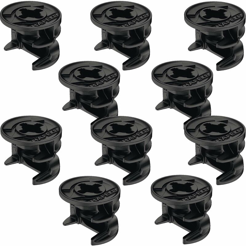 10x Rastex Exzenter-montagekasten Ø15mm Schwarz Verzinktes Aluminium Für Möbelplatten, 16mm Dick