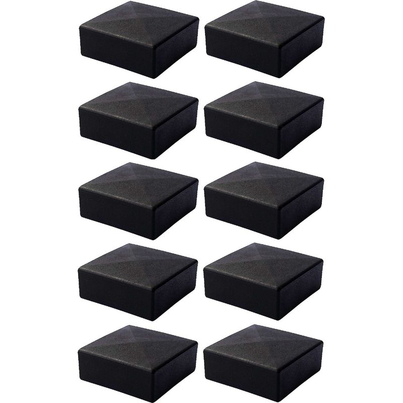 Packung Mit 10 Umlaufenden Vierkantrohr-endkappen Aus Ldpe – Ästhetischer Schutz Für 60 X 60 Mm Rohre – Schwarz – Einfache Montage