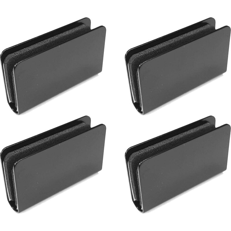 Magnetischer Druckverschluss Für Glastüren – Schwarzer Stahl Mit Selbstklebendem Schaumstoff – Abmessungen 40 X 24,5 Mm – Möbelbefestigung