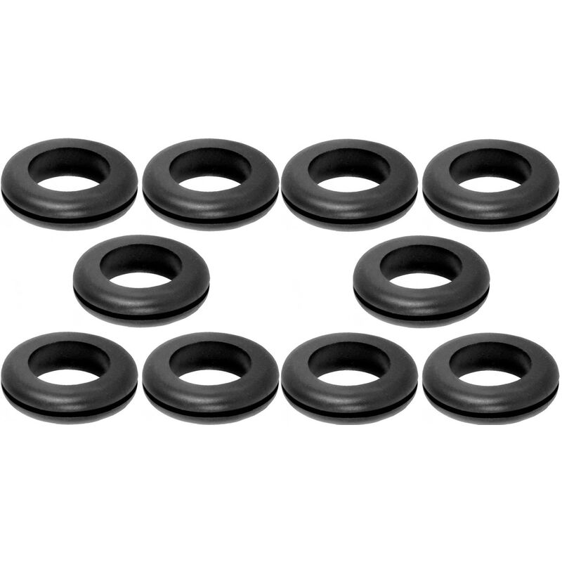 10x Gummi-kabeldurchführungen D1 = 13 X D = 10 X H1 = 3 Mm Runde Ösen-kabelbinder Zur Versenkten Montage An Wandmontagetischen, Rohren Und Elektroschränken