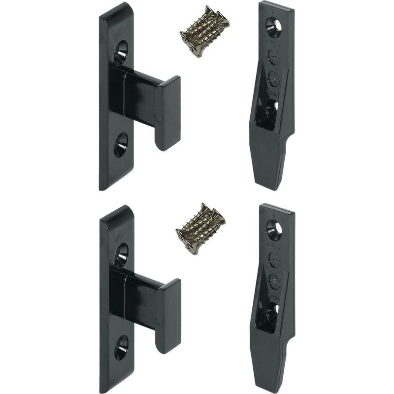 – Möbelmontage-set – 2 Kunststoff-verbinder (männlich) Und 2 Kunststoff-verbinder (weiblich) – 8 Stahlschrauben – Zur Befestigung Von Holztüren Und -schränken