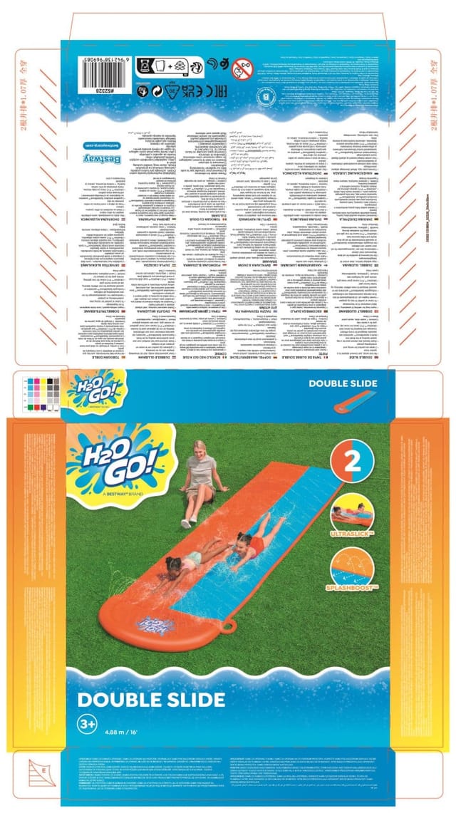 Bestway Double Slide - Doppelte Wasserrutsche für Kinder, 488 cm