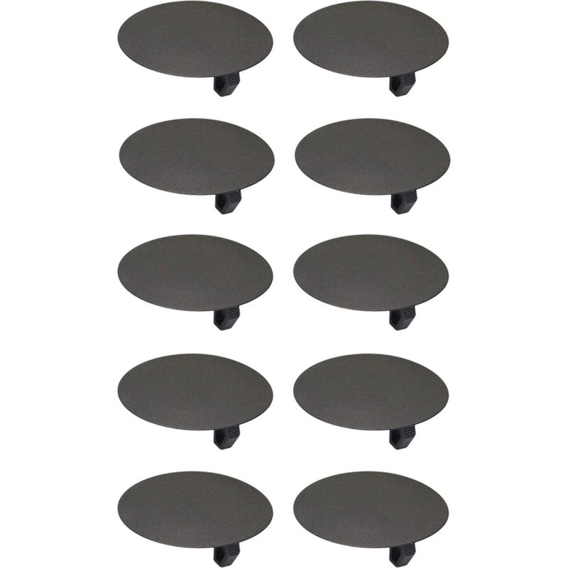 Packung Mit 10 Aufsteckbaren Lochabdeckungen, 16 Mm, Schwarz – Kunststoffstopfen Für Möbel Und Trennwände – Schnelle Und Sichere Montage