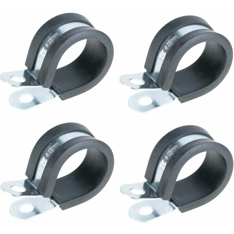 Set Mit 4 Kabelbindern Aus Metall Mit Gummieinsatz, 18 Mm – Sichere Befestigung Von Schläuchen Und Kabeln – Mindestdurchmesser 17,5 Mm