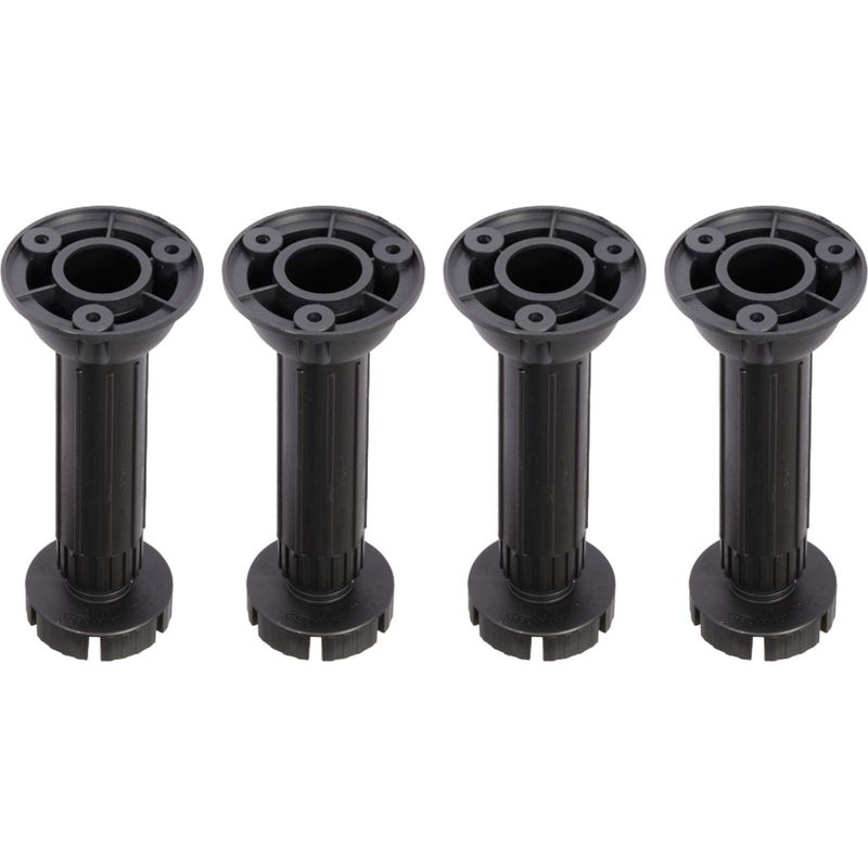 4 Verstellbare Möbelfüße, Kompletter Nivellierständer, Höhe H = 150 Mm, Runder Kunststoff, Sockel-/fußstützen Für Küche/bad.