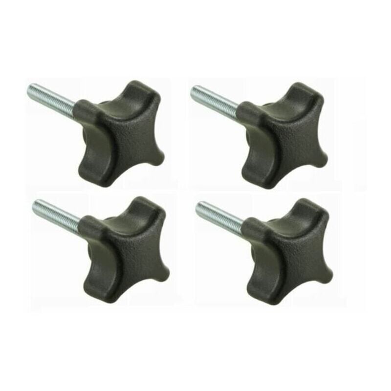 4x M6 X 20 Sternschrauben Mit Rändelknopf, Kunststoffkopf