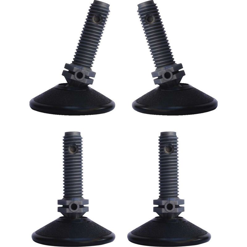 Satz Mit 4 Verstellbaren, Schwenkbaren Nivellierfüßen M10 – Maximale Traglast 150 Kg – Basis-ø 50 Mm – Für Unebene Oberflächen Und Korrosive Umgebungen