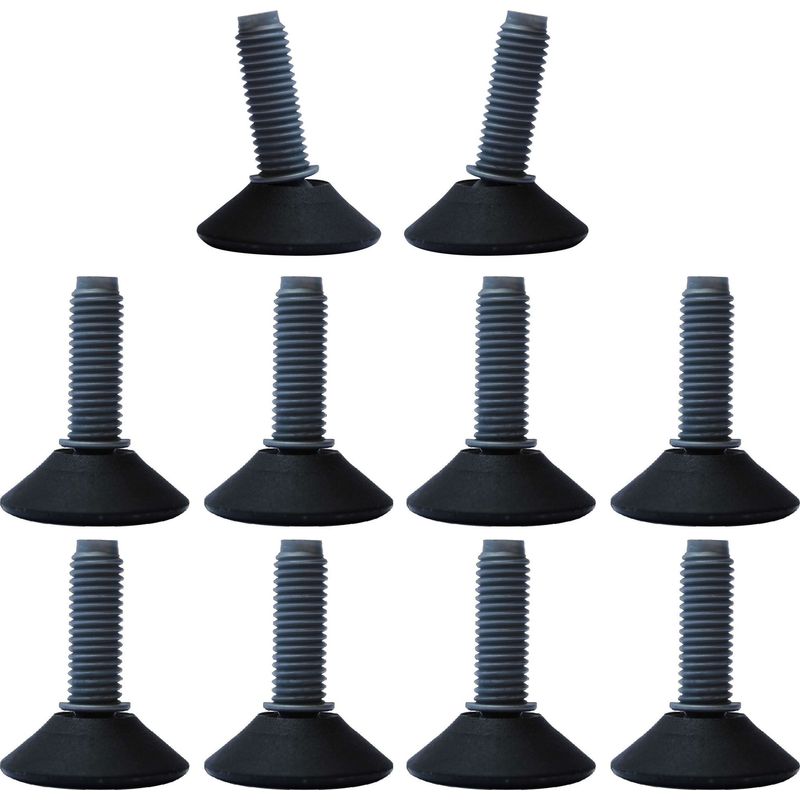 Satz Mit 10 Verstellbaren Nivellierfüßen M10 X 30 Mm – Maximale Belastung 150 Kg – Basis-ø 40 Mm – Für Korrosive Und Hygienische Umgebungen