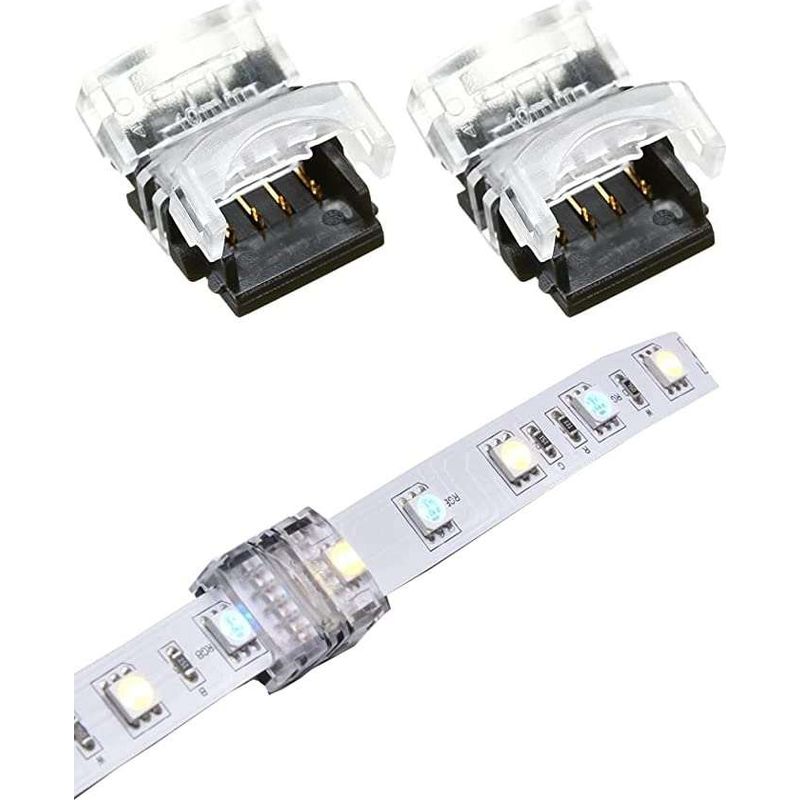 2x 10 Mm 4-pin Rgb-led-streifen-schnellkupplungsverbinder, Lötfreier Anschlusskabel-lichtadapter, Practical Hippo Lichtstreifen