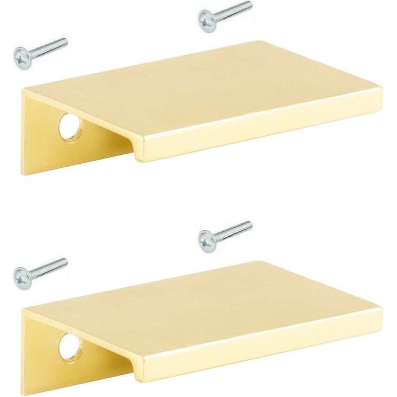 Möbelgriff, 2x Gebürsteter Goldstahl, 116 Mm – 96 Mm Lochabstand – Zum Anschrauben – Extraflaches Design Für Küche Und Bad