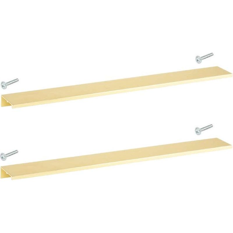 2x Schrankgriffe Aus Gebürstetem, Goldfarbenem Stahl, Lochabstand 180 Mm – 160 Mm – Extraflaches, Modernes Design Für Küche Und Bad