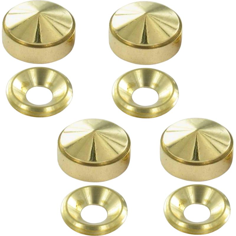 Set Mit 4 Vergoldeten Messing-schraubenabdeckungen – 16 Mm Rosette Und Vertiefung – Zur Befestigung Von Firmen- Und Hausnummernschildern – Kompatibel Mit 4–5 Mm Schrauben